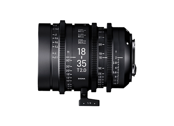 Zoom ciné Sigma 18-35 T2 Monture EF vue de profil en location