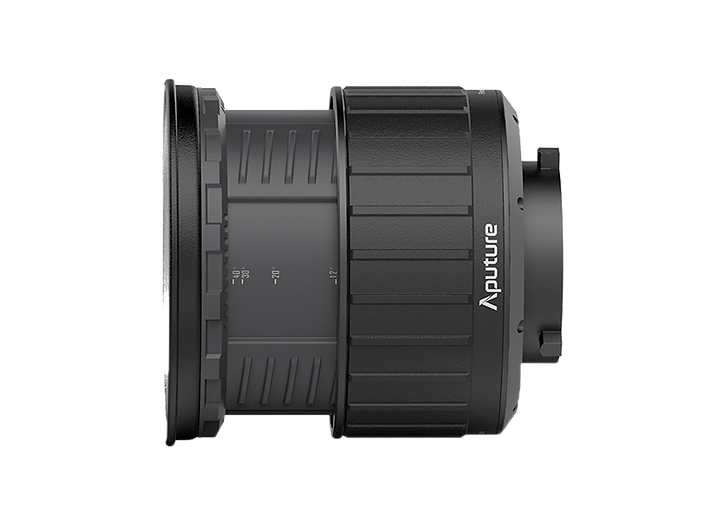 Lentille Aputure Fresnel 2x en Monture Bowens vue de profil en location