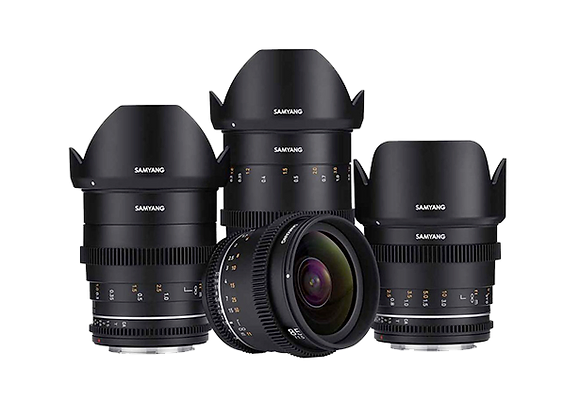 Série de 4 objectifs Samyang VDSLR MkII T1.5 à la location