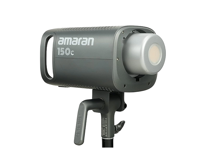 Vue latérale du APUTURE AMARAN COB 150c, design compact et poignée ergonomique pour une manipulation aisée en production