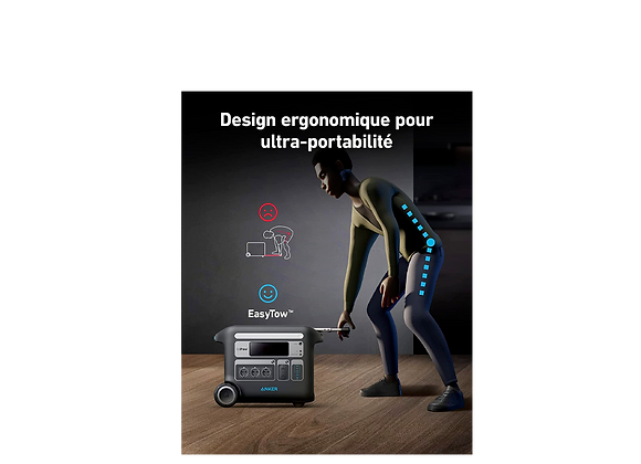 Personne portant Batterie Portable sur roues ANKER POWERHOUSE 2048W en location