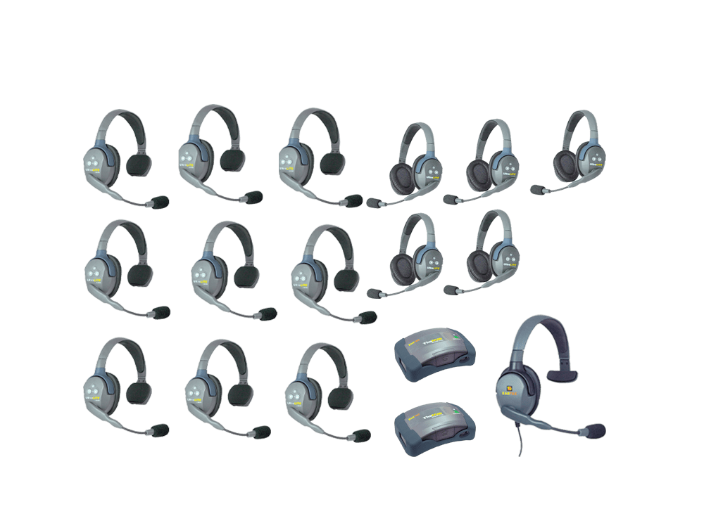 Kit 14 intercom Eartec Ultralite HD + 2 x Bases boiters en location