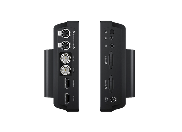 2 Moniteurs enregistreur BlackMagic Modèle Video Assist 7” 3G vue de profil en location