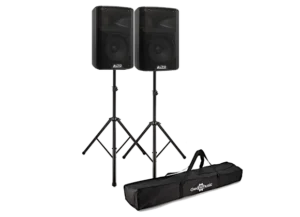 Kit Complet 2x pieds et 2x Enceintes Bluetooth Alto TS 408 2000W noires avec sac de transport en location