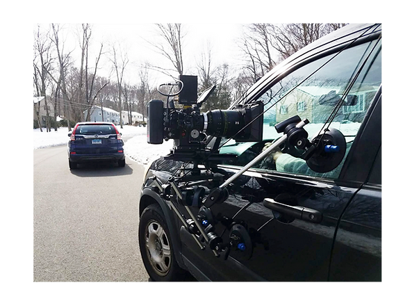 Kit Ventouse Voiture avec 3 ventouses avec caméras monté sur la portière d'une voiture en location