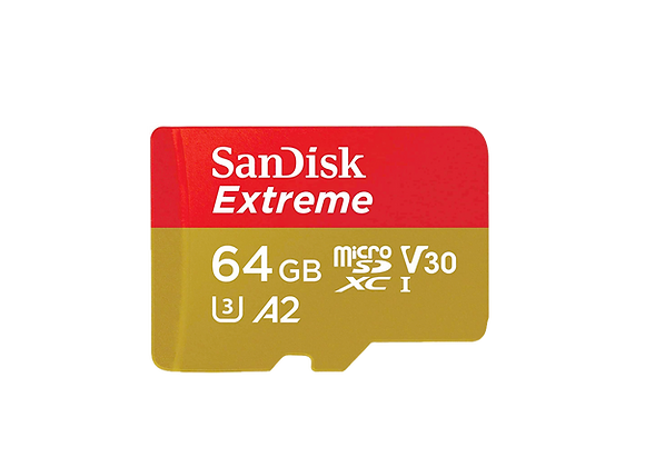Carte Memoire Micro SD Sandisk Extreme 64 Go V30 Rouge et Beige en location