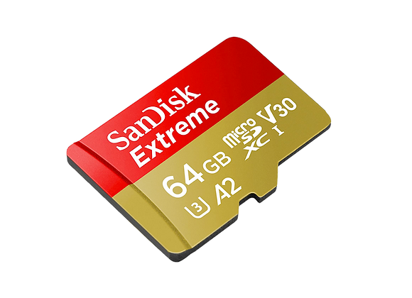 Carte Memoire Micro SD Sandisk Extreme 64 Go V30 Rouge et Beige en location