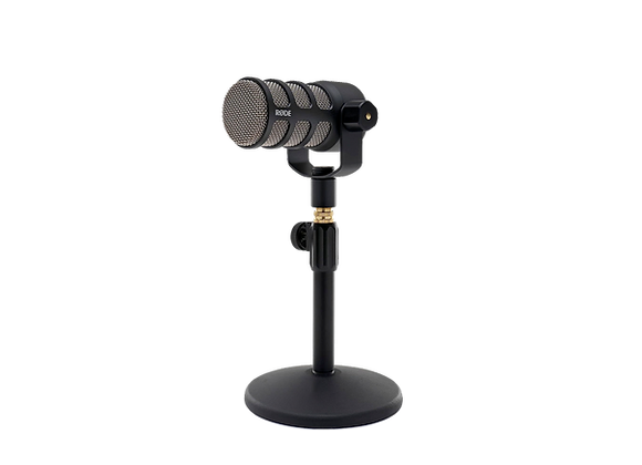 Micro Podcast Rode Podmic sur pied avec base à la location