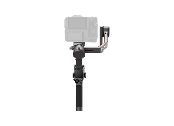 DJI Ronin-S3 Pro de dos, mettant en évidence le support de caméra et les commandes